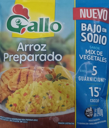 Arroz  Gallo Preparado Mix Vegetales 240g Pack 6 Unid
