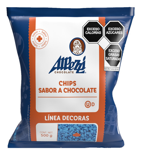 Alpezzi Chips Chispas De Chocolate Color Azul 500g Ful