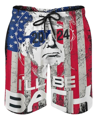 Pantalones Cortos De Playa Con Estampado 3d De Donald Trump