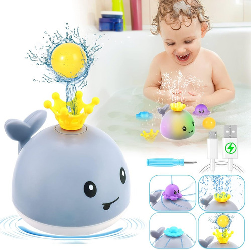 Juguete De Baño Para Bebés, Ballena Regadora Con Luces 