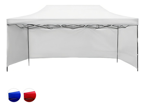 Carpa Toldo Plegable Con Paredes 3x4.5 Lona Impermeable 600d Color Blanco