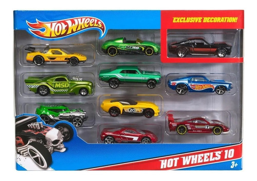 Hot Wheels Paquete 10 Autos Coleccionables Original Mattel