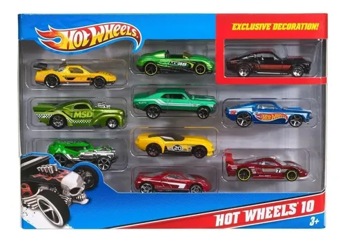 Hot wheels paquete de 10 autos sales