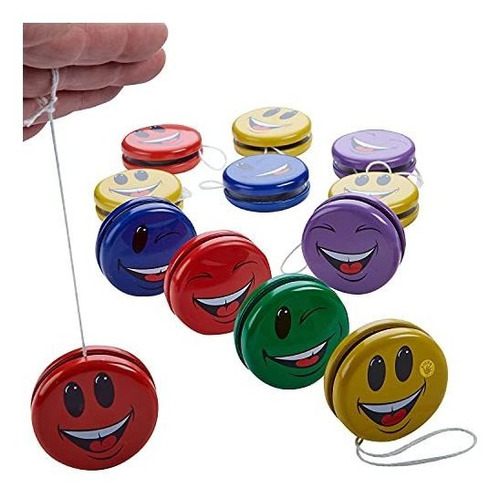 Metal Smile Face Yo Yos Pack De 12 Colores Surtidos Fel...