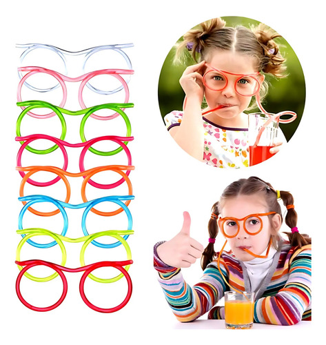 Kit 10 Óculos Canudo Divertido Festa Chaves Cores Diversas