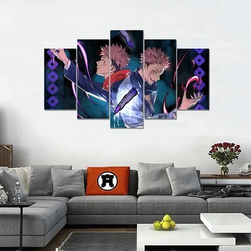 Cuadro - Poster - 5 Piezas 135 X 80 Cm - Jujutsu Kaisen