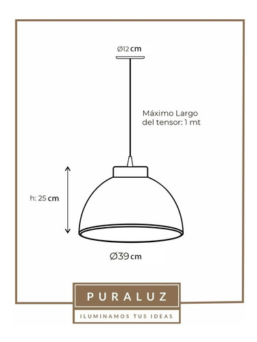 Imagen 2 de 7 de Campana Colgante 40cm Nórdica Escandinaba Madera E27 Puraluz