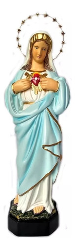 Imagem De Sagrado Coracao De Maria 33 Cm Resplendor Auréola Cor pintura a mão