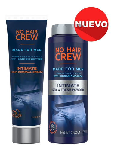 Imagen 1 de 1 de Super Duo No Hair Crew Intimate Depilatoria+powder Dry&fresh