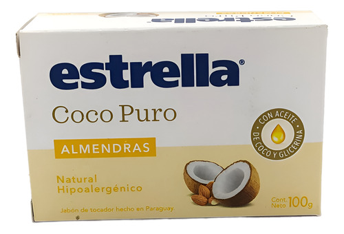 Jabon Tocador Estrella Coco Almendras 100 Grs X 12 Unidades
