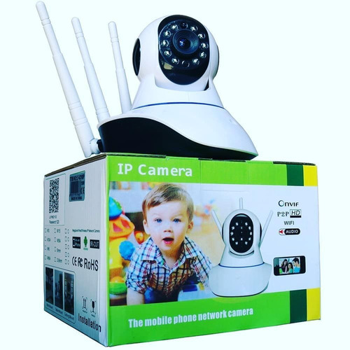 Camera Sem Fio Wiffi Ip Remota Com 3 Antenas Hd Audio P2p