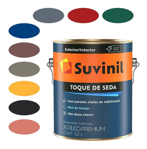 Tinta Para Parede 3,2l Suvinil Toque De Seda Cores Especiais