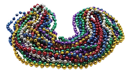 50 Collares Perla Bead Bolitas Color Surtido Fiesta Carnaval