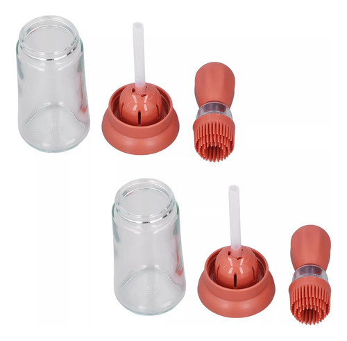Dispensador De Aceite Con Brocha De Silicona Botella Vidrio