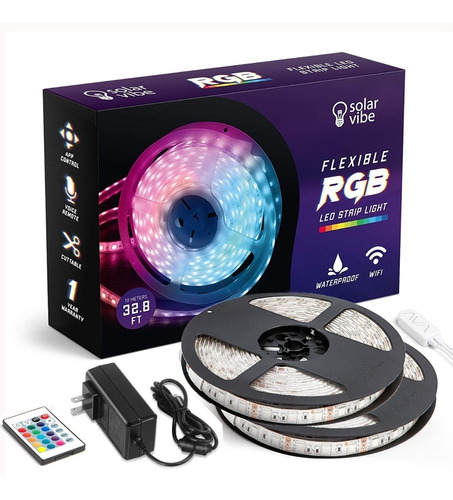 Cinta De Luz Led Rgb 10 Metros Tira Led + Control Resis Agua