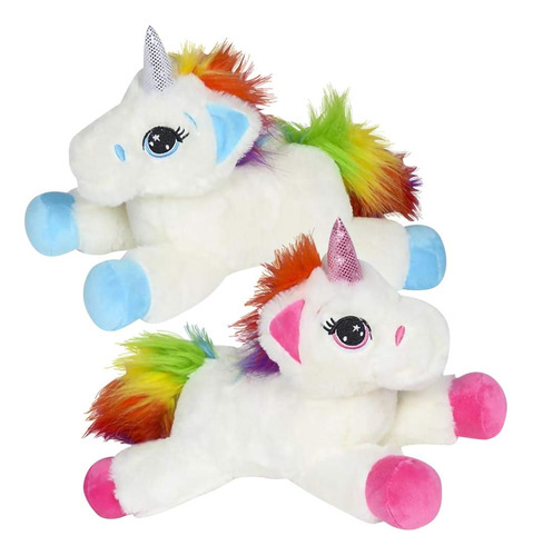 Juguetes De Peluche De Unicornio Tumbado, Juego De 2, J...