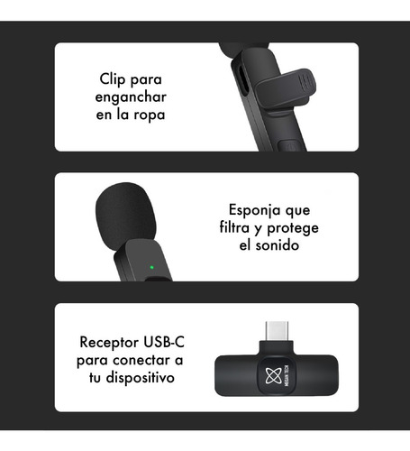 Microfono Inalambrico Periodista 2 Mic Celular Usb Tipo C