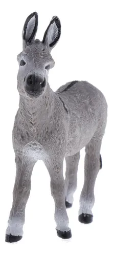 Plastic Wildlife Figurine Playset Toy Model For Gray Donkey