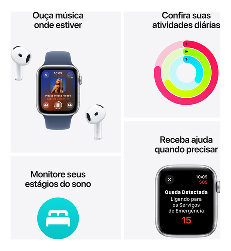 Apple Watch SE GPS + Cellular • Caixa meia-noite de alumínio – 44 mm • Pulseira loop esportiva tinto - Excelente (Recondicionado)