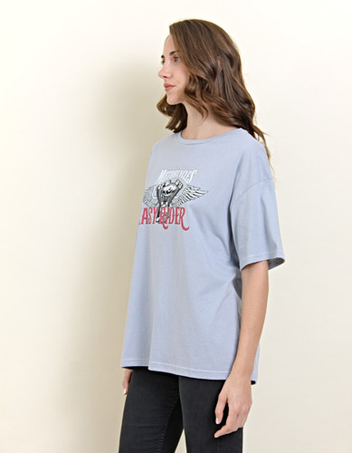 Remera Over Algodón Estampado Unisex Nylon Rider Motorhead