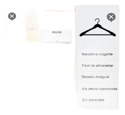 Secador De Ropa Colgante Portátil Y Plegable Blanco