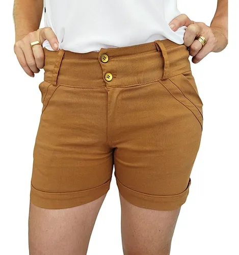 Bermuda feminina cintura best sale alta