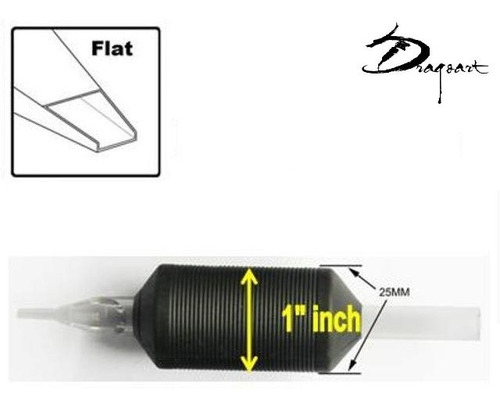 Grip/tubo Desechable Para Tatuar Punta Plana (f) De 1''