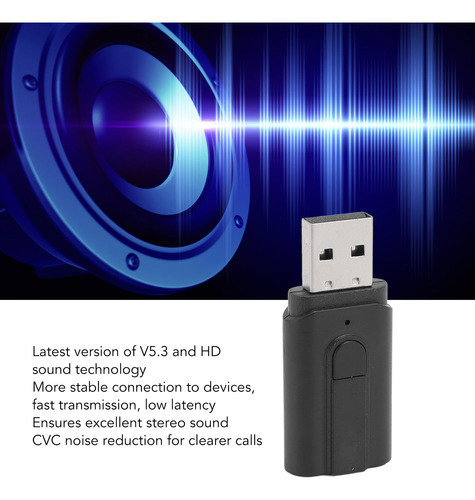 Adaptador De Carro Usb Bluetooth 5.3 Com Redução De Ruído, M