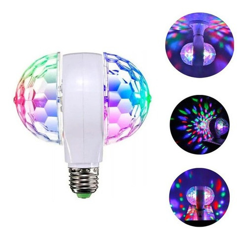 Lampara Giratoria Led Rgb Doble Luces Dj Fiesta Efectos E27