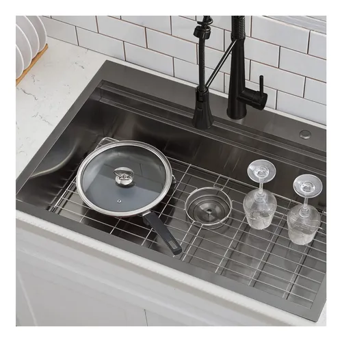 Shaco Fregadero De Cocina Negro De 33 X 22, Fregadero De De