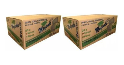 Toalla En Rollo Para Manos Mocambo Kraft 2 Cajas C/6 Rollos