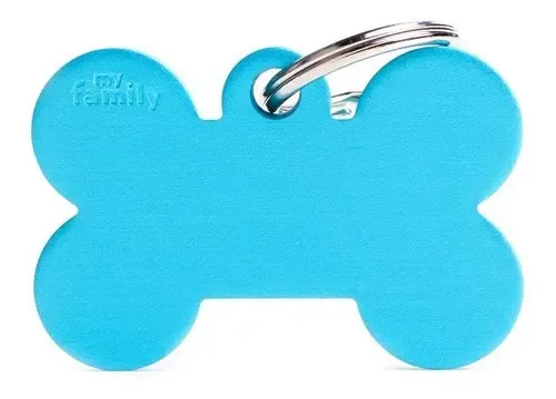 Placa de Identificação My Family Osso em Alumínio com Gravação Personalizada