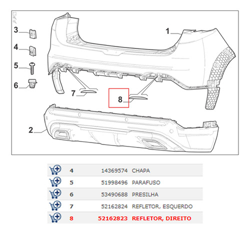 Olho De Gato Traseiro Passageiro Fiat Pulse 1.0 T200 2025