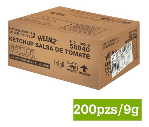 Salsa Catsup Heinz 200 Pzas De 9 G