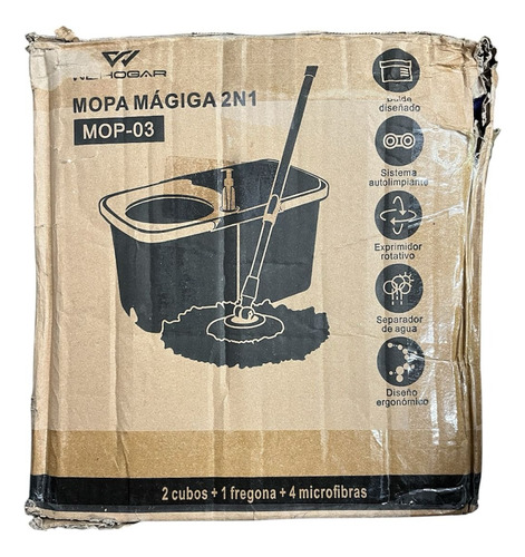 Trapeador Giratorio De Microfibra Mop Con Exprimidor Cubeta