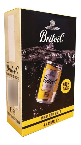 Agua Tonica Britvic Pack 4 Latas X 150ml Inglaterra