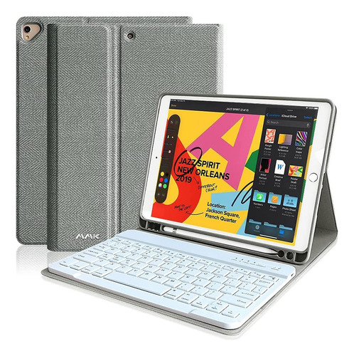 Funda Con Teclado Mmk / Para iPad 10.2 -10.5 / Grey