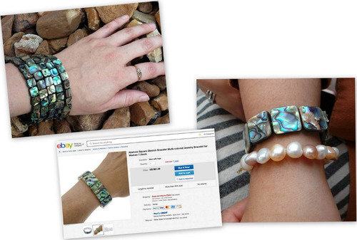 Abalone Nacar New Zelanda Pulsera Stretch Exclusivas Unisex