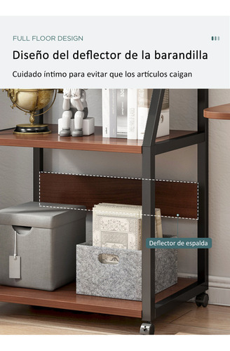 Estante Multiuso Almacenamiento Minimalista 3 Niveles Ruedas