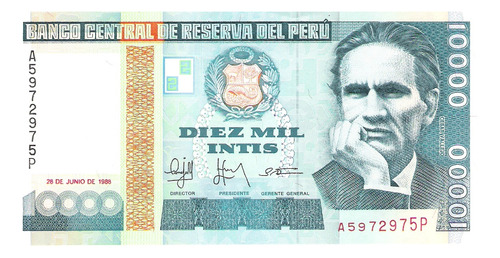 10000 Intis Colección Billetes Nuevos Originales Del B C R
