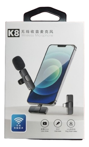 Micrófono Inalámbrico K8 Para Celular, Tablet, Tipo C, Ios
