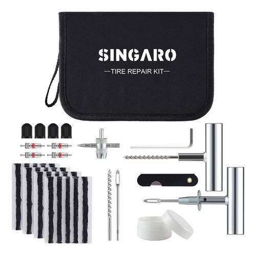 Singaro Kit De Reparacion De Neumaticos Con Enchufes, Kit De