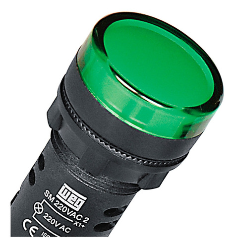 Letrero LED monobloque redondo de plástico verde 220vca Green Weg