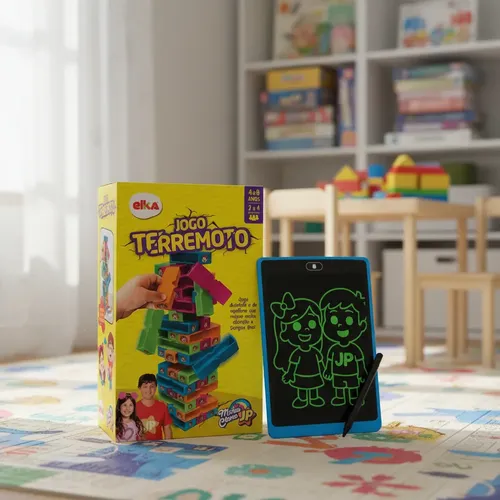 Kit Jogo Terremoto Maria Clara Jp + Lousa Mágica Presente