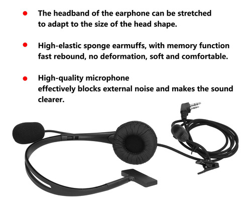 Fone De Ouvido Intercom Khead Walkie Talkie Microfone Para