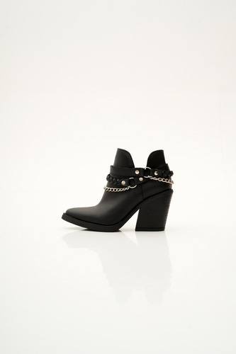 Botas Texanas Mujer Cuero Taco Alto Cadena Desmontable Kima