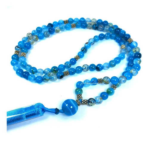 Imagen 4 de 5 de Japa Mala, Piedra Natural De Amazonita Natural Azul