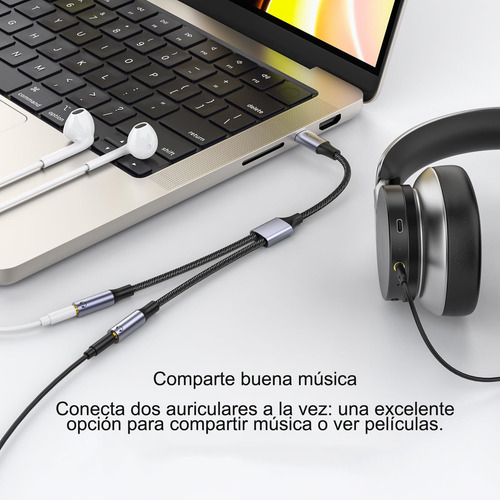 Cable Auxiliar Audio Tipo C A Conector De Auriculares De 3,5 Mm, Cables Usb C A Auxiliar Hembra De Audio Compatible Con iPhone 16/15 Pro/15 Plus/15 Pro Max/iPad Pro/macbook/samsung