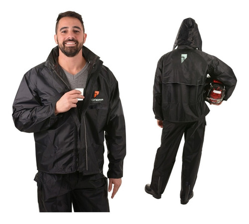 Cj Capa Chuva Motoqueiro Nylon C/capuz 1101 Full Pioneira