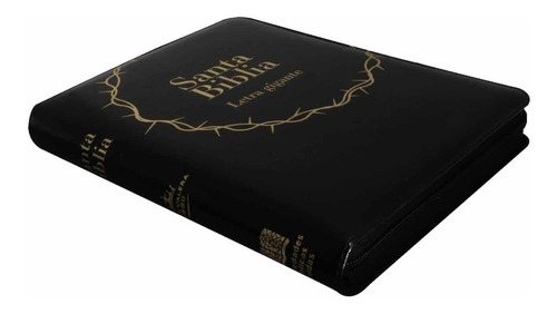 Biblia Letra Gigante Lujo Negra Y Cierre Reina Valera 1960